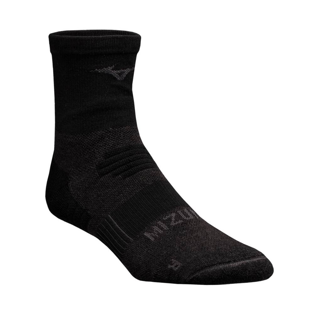 Mizuno Men's Breath Thermo® Racer Mid Socks Black (422091-NLM)